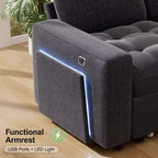 Dyonery divano a U a 7 posti, Divano letto modulare, con letto estraibile, schienale reclinabile, mobile contenitore, montaggio senza attrezzi, velluto neve