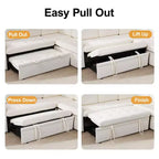 Dyonery divano a U a 7 posti, Divano letto modulare, con letto estraibile, schienale reclinabile, mobile contenitore, montaggio senza attrezzi, velluto neve