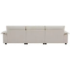 Divano Sezionale Moderno Divano a L Divano Imbottito Cloud con Porte di Ricarica e Portabicchieri e Tasche Laterali e Pouf Contenitore Mobile -ModernLuxe