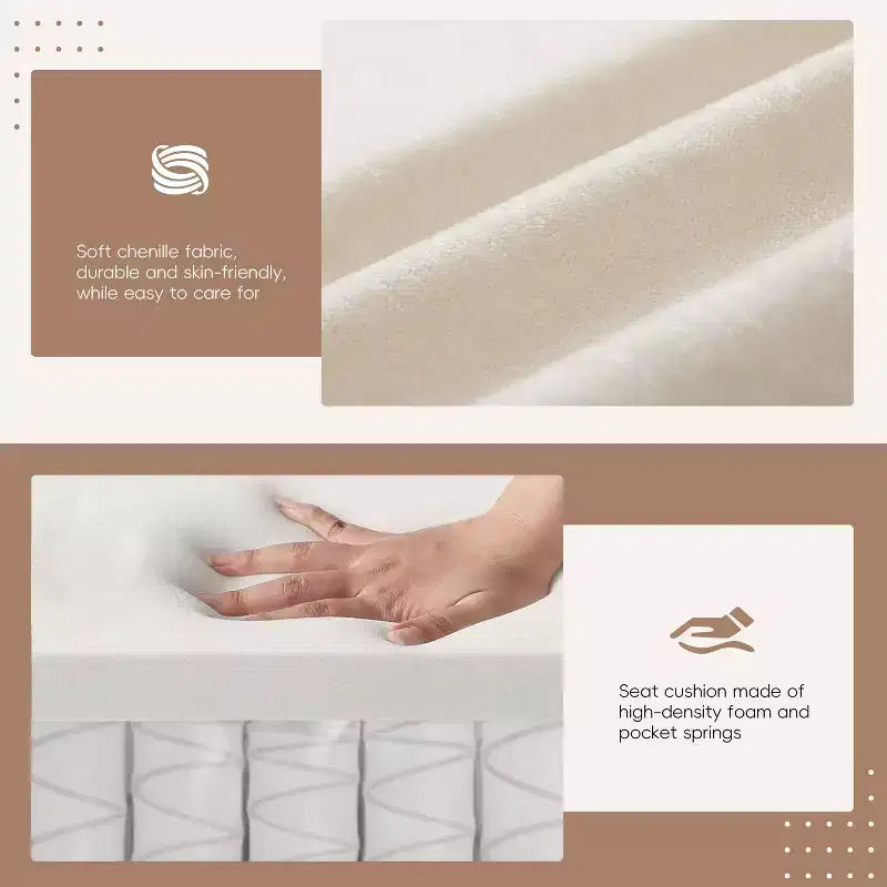 Divano Sezionale Moderno Divano a L Divano Imbottito Cloud con Porte di Ricarica e Portabicchieri e Tasche Laterali e Pouf Contenitore Mobile -ModernLuxe