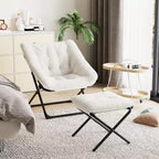 Saucer Chair, Plush Comfy Seat with Non-Slip Base, XL Foldable Lounge Chair for Teens and Adults, Accent Chair for Bedroom Dorm