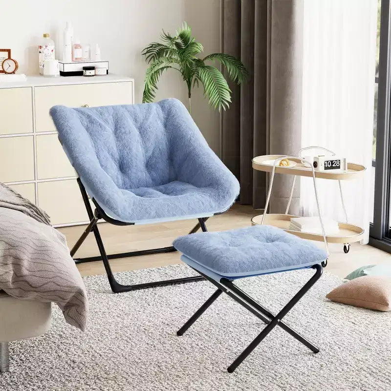 Poltrona a Sacco, Seduta Comoda e Morbida con Base Antiscivolo, Sedia Lounge Pieghevole XL per Ragazzi e Adulti, Poltrona d'Appoggio per Camera da Letto e Dormitorio