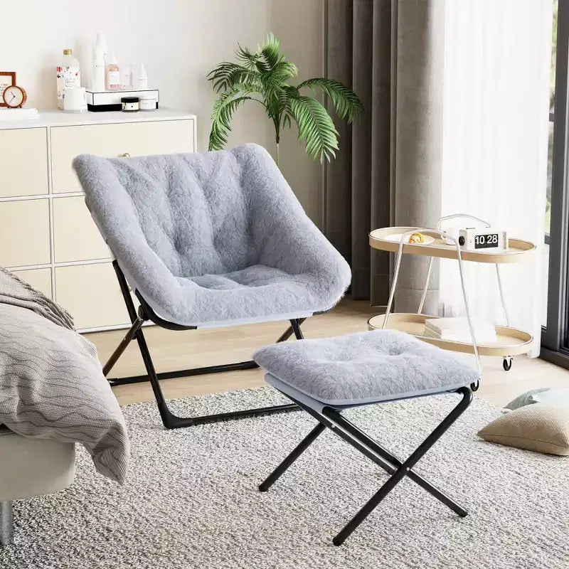 Poltrona a Sacco, Seduta Comoda e Morbida con Base Antiscivolo, Sedia Lounge Pieghevole XL per Ragazzi e Adulti, Poltrona d'Appoggio per Camera da Letto e Dormitorio