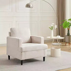 Poltrona d'accento, Poltrona da soggiorno in lino, Poltrona moderna di metà secolo, Comoda poltrona da lettura, Poltrona lounge imbottita per soggiorno, camera da letto