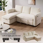Dyonery Divano a L Componibile Letto con Schienale Reclinabile, Divano Letto a Scomparsa 81, Divano Reversibile con Contenitore, Montaggio Senza Attrezzi