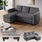 Dyonery Divano a L Componibile Letto con Schienale Reclinabile, Divano Letto a Scomparsa 81, Divano Reversibile con Contenitore, Montaggio Senza Attrezzi