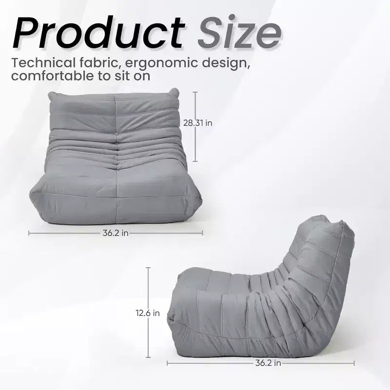 Divano Bean Bag EROMMY, 28D Memory Foam, Facile da Pulire e Portatile, Similpelle Premium, Divano da Terra Leggero per Soggiorno, Camera da Letto