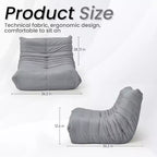 Divano Bean Bag EROMMY, 28D Memory Foam, Facile da Pulire e Portatile, Similpelle Premium, Divano da Terra Leggero per Soggiorno, Camera da Letto