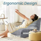 Divano Bean Bag EROMMY, 28D Memory Foam, Facile da Pulire e Portatile, Similpelle Premium, Divano da Terra Leggero per Soggiorno, Camera da Letto