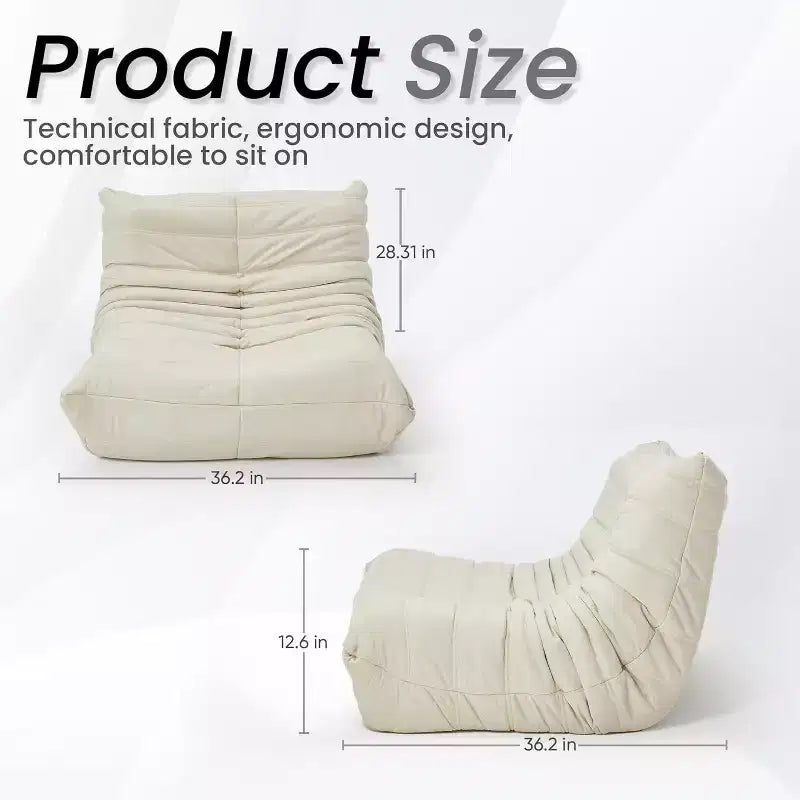 Divano Bean Bag EROMMY, 28D Memory Foam, Facile da Pulire e Portatile, Similpelle Premium, Divano da Terra Leggero per Soggiorno, Camera da Letto