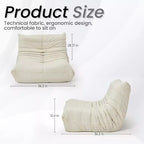 Divano Bean Bag EROMMY, 28D Memory Foam, Facile da Pulire e Portatile, Similpelle Premium, Divano da Terra Leggero per Soggiorno, Camera da Letto
