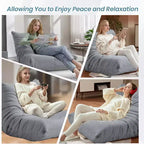Divano Bean Bag EROMMY, 28D Memory Foam, Facile da Pulire e Portatile, Similpelle Premium, Divano da Terra Leggero per Soggiorno, Camera da Letto