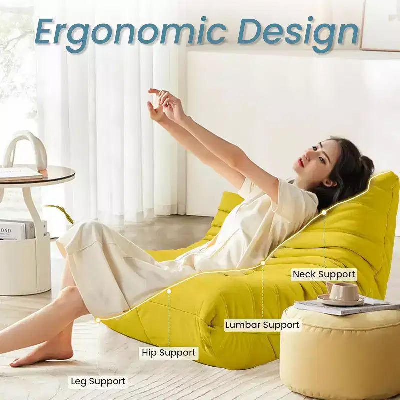 Divano Bean Bag EROMMY, 28D Memory Foam, Facile da Pulire e Portatile, Similpelle Premium, Divano da Terra Leggero per Soggiorno, Camera da Letto