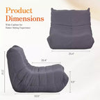 Divano Bean Bag EROMMY, 28D Memory Foam, Facile da Pulire e Portatile, Similpelle Premium, Divano da Terra Leggero per Soggiorno, Camera da Letto