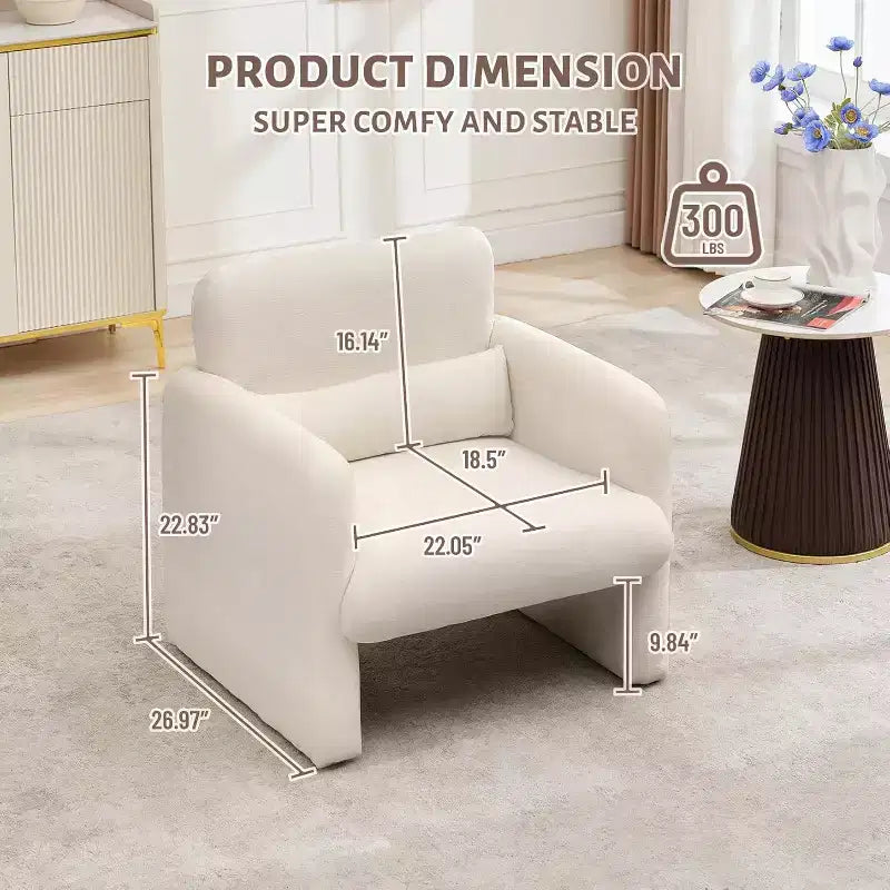 Sedia da soggiorno moderna in tessuto ciniglia, poltrona imbottita per il tempo libero, poltrona singola per camera da letto, ufficio, appartamento