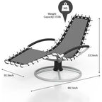 Lettino da Patio - Girevole a 360°, Sedie Prendisole con Braccioli per Tutte le Condizioni Atmosferiche, a Bordo Piscina, Balcone, Giardino