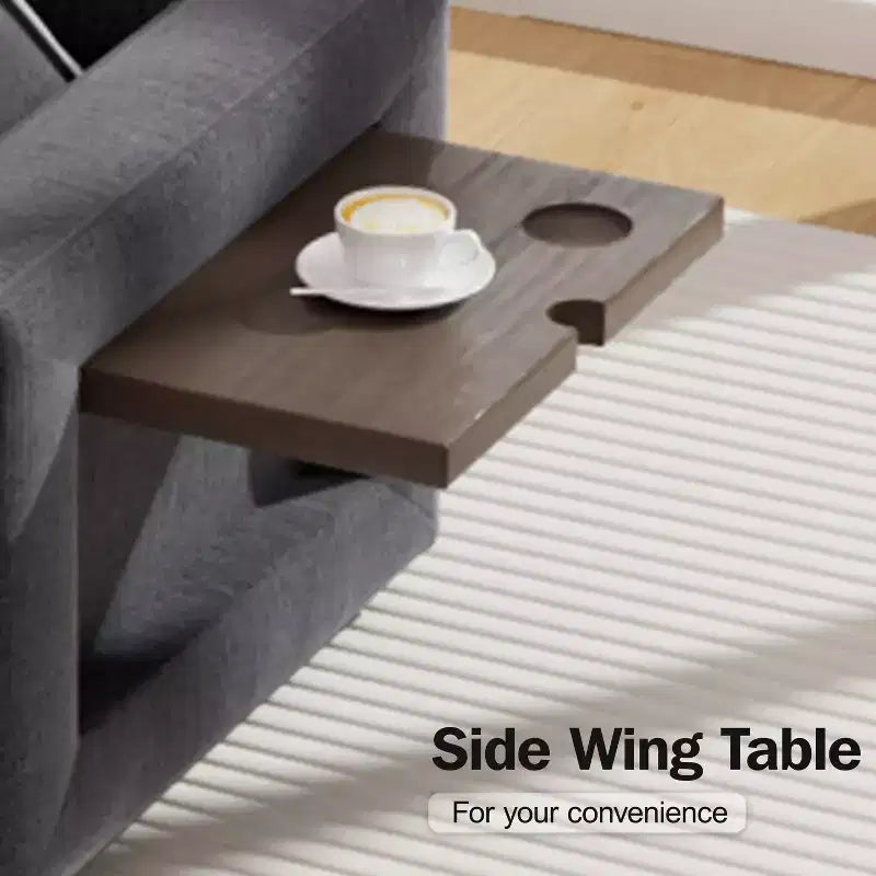 Dyonery Divano letto modulare sezionale a 7 posti con letto estraibile/schienale reclinabile/porte USB/seduta con contenitore, divano a L, montaggio senza attrezzi