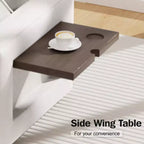Dyonery Divano letto modulare sezionale a 7 posti con letto estraibile/schienale reclinabile/porte USB/seduta con contenitore, divano a L, montaggio senza attrezzi