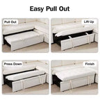 Dyonery Divano letto modulare sezionale a 7 posti con letto estraibile/schienale reclinabile/porte USB/seduta con contenitore, divano a L, montaggio senza attrezzi