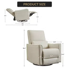 Poltrona Reclinabile Girevole a Dondolo, Recliner Manuale in Pelle, Comoda Poltrona a Dondolo, per Soggiorno, Camera da Letto