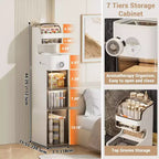 Mobile Contenitore Ultrasottile con Ruote, in MDF, 2 Cassetti, Pronto all'Uso, per Bagno, Lavanderia, Cucina