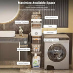 Mobile Contenitore Ultrasottile con Ruote, in MDF, 2 Cassetti, Pronto all'Uso, per Bagno, Lavanderia, Cucina