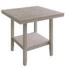 Tavolo da pranzo quadrato ad altezza bancone con ripiano portaoggetti, in MDF, 4 posti, grigio