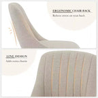 Set di 2 sedie da pranzo imbottite in tessuto con schienale ergonomico curvo e gambe in rovere, capacità 136 kg