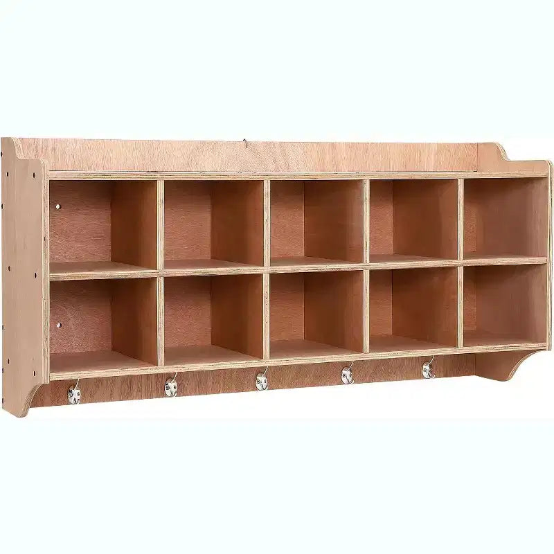 Acekool Kids Coat Locker with Cubbies, Storage Organizer with Hooks, Bins & Casters for School, Entryway, Mudroom, 5-Section+15 Cubbies