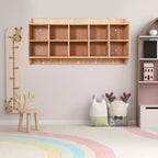 Armadietto/Appendiabiti per Bambini con 15 Scomparti, Ganci, Cestini e Ruote, 5 Sezioni, per Scuola, Ingresso, Mudroom