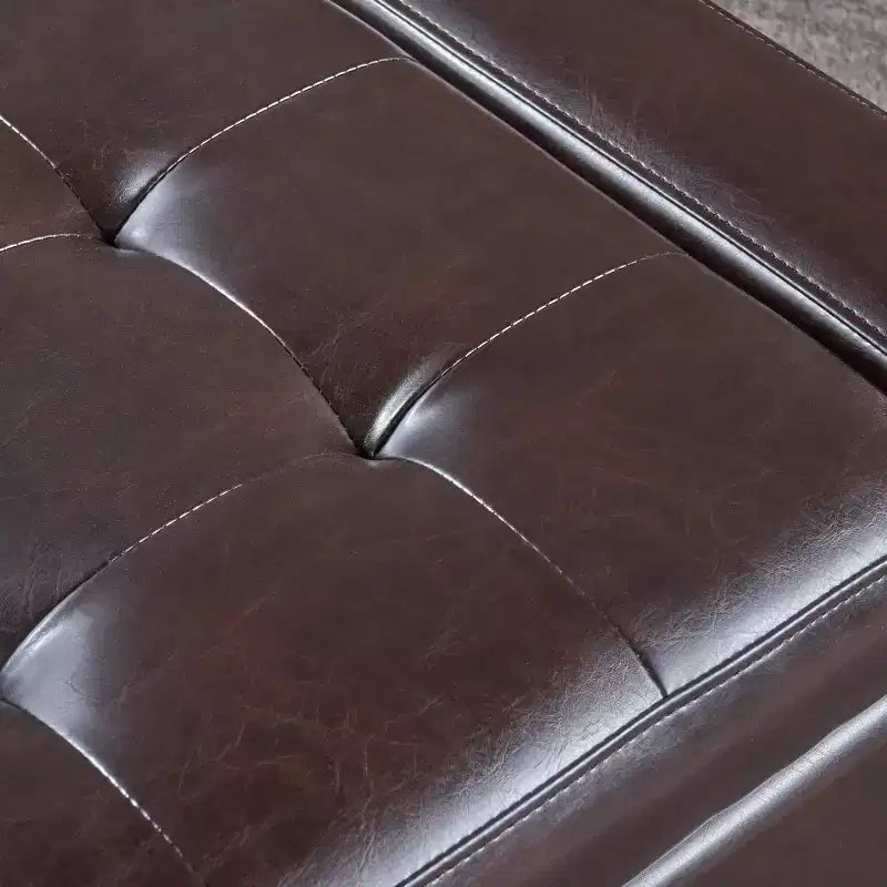 Panca/Poggiapiedi contenitore imbottita in similpelle tufted, stile contemporaneo, capacità 113 kg