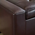 Panca/Poggiapiedi contenitore imbottita in similpelle tufted, stile contemporaneo, capacità 113 kg