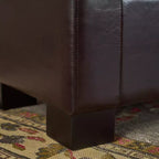 Panca/Poggiapiedi contenitore imbottita in similpelle tufted, stile contemporaneo, capacità 113 kg