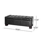 Panca/Poggiapiedi contenitore imbottita in similpelle tufted, stile contemporaneo, capacità 113 kg