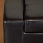 Panca/Poggiapiedi contenitore imbottita in similpelle tufted, stile contemporaneo, capacità 113 kg