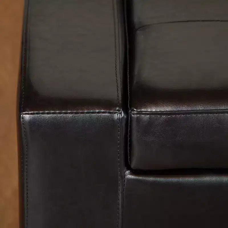 Panca/Poggiapiedi contenitore imbottita in similpelle tufted, stile contemporaneo, capacità 113 kg