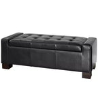 Panca/Poggiapiedi contenitore imbottita in similpelle tufted, stile contemporaneo, capacità 113 kg