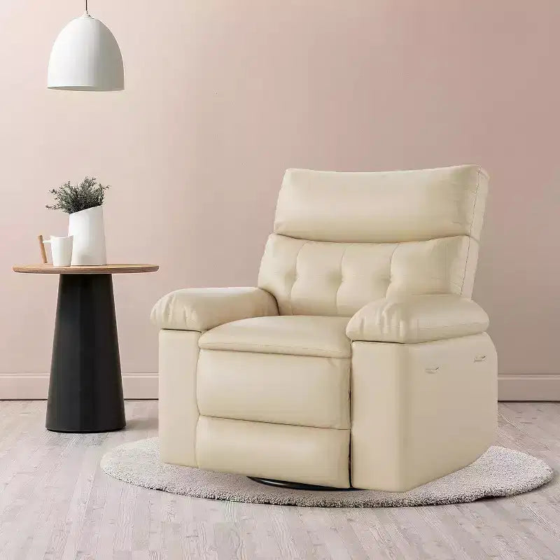 Poltrona reclinabile elettrica Acekool con riscaldamento e massaggio, girevole a dondolo, porta USB, portabicchieri, tasche laterali, seduta extra-ampia, per soggiorno