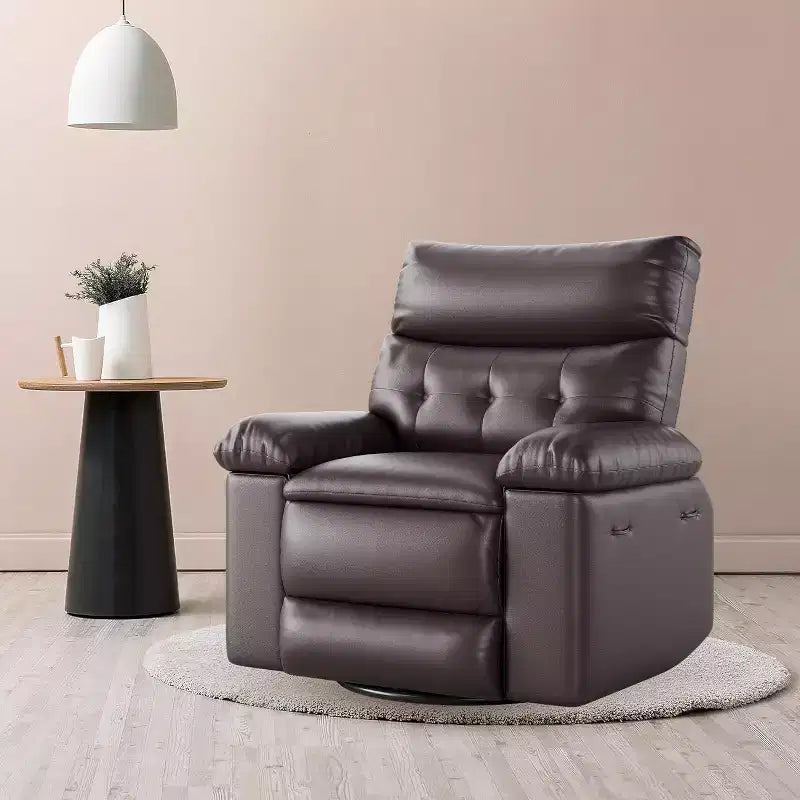 Poltrona reclinabile elettrica Acekool con riscaldamento e massaggio, girevole a dondolo, porta USB, portabicchieri, tasche laterali, seduta extra-ampia, per soggiorno