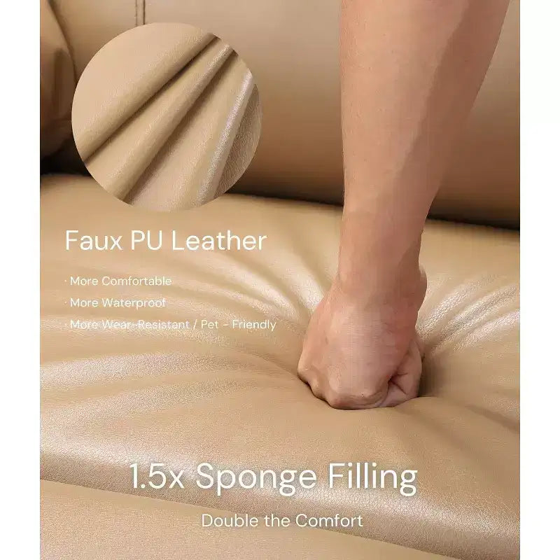 Acekool Poltrona reclinabile manuale oversize, poltrona in similpelle con cuscino spesso per soggiorno e camera da letto, spaziosa e comoda