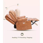 Divano reclinabile elettrico Acekool con massaggio, dondolo girevole, porta USB, portabicchieri, tasche laterali, seduta extra large, per soggiorno