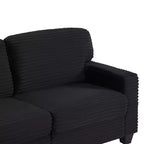 Divano Sezionale Whisen in Velluto a Coste con Pouf Rimovibile e Tasche Laterali Contenitive