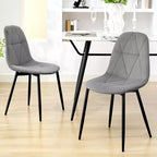 Set di 2 sedie da pranzo imbottite in velluto con gambe in metallo e schienale alto, per cucina e sala da pranzo