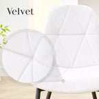 Set di 2 sedie da pranzo imbottite in velluto con gambe in metallo e schienale alto, per cucina e sala da pranzo