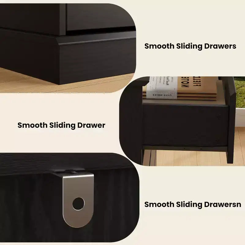 Comò a 8 cassetti per camera da letto, cassettiera con cassetti profondi, piano largo, cassettiera orizzontale in MDF