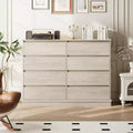 GustoWave 8 Drawer Dressers for Bedroom, Chest of Drawers with Deep Drawers, Large Double Dresser for Closet with Wide Top, Horizontal Wooden Dresser