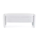 Grande panca poggiapiedi contenitore versatile, beige, capacità 113 kg