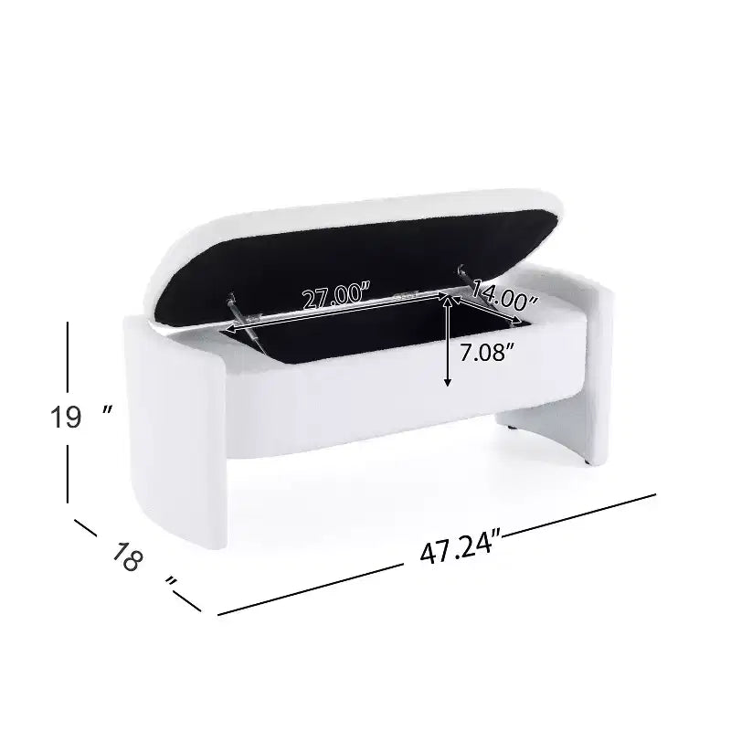 Grande panca poggiapiedi contenitore versatile, beige, capacità 113 kg