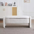 Grande panca poggiapiedi contenitore versatile, beige, capacità 113 kg