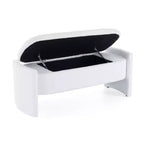 Grande panca poggiapiedi contenitore versatile, beige, capacità 113 kg